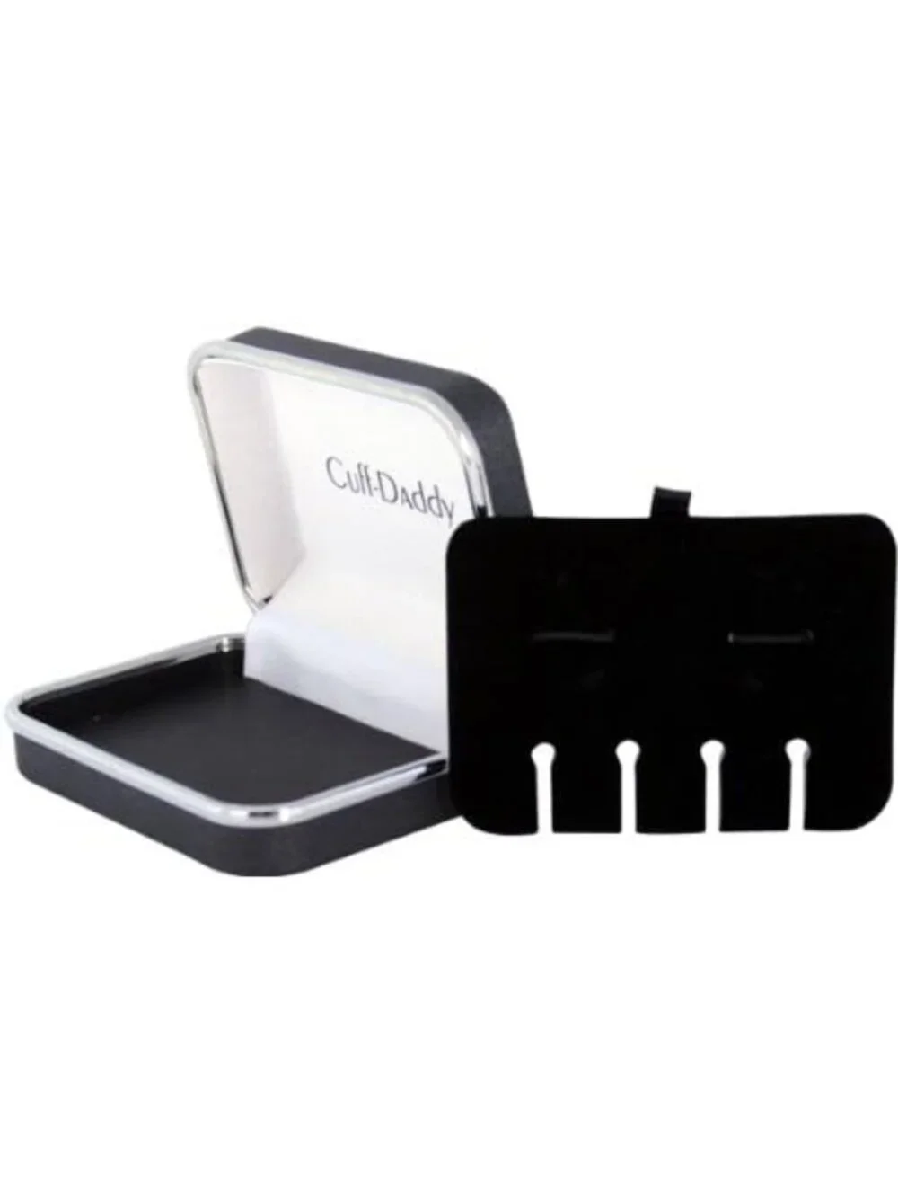 Elegant Black Onyx & Silver Tone Tuxedo Cufflinks & Studs Set - Formal Jewelry